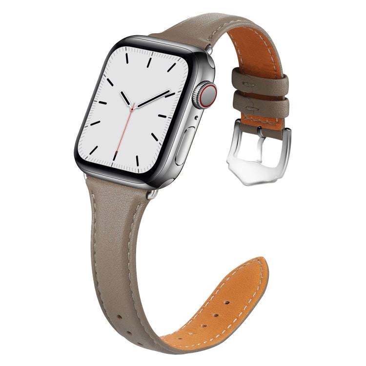 For Apple Watch 3 / 2 / 1 Generations 38mm Universal Thin Leather Strap(Darkgray)