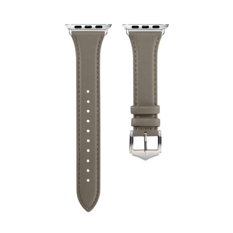 For Apple Watch 3 / 2 / 1 Generations 38mm Universal Thin Leather Strap(Darkgray)
