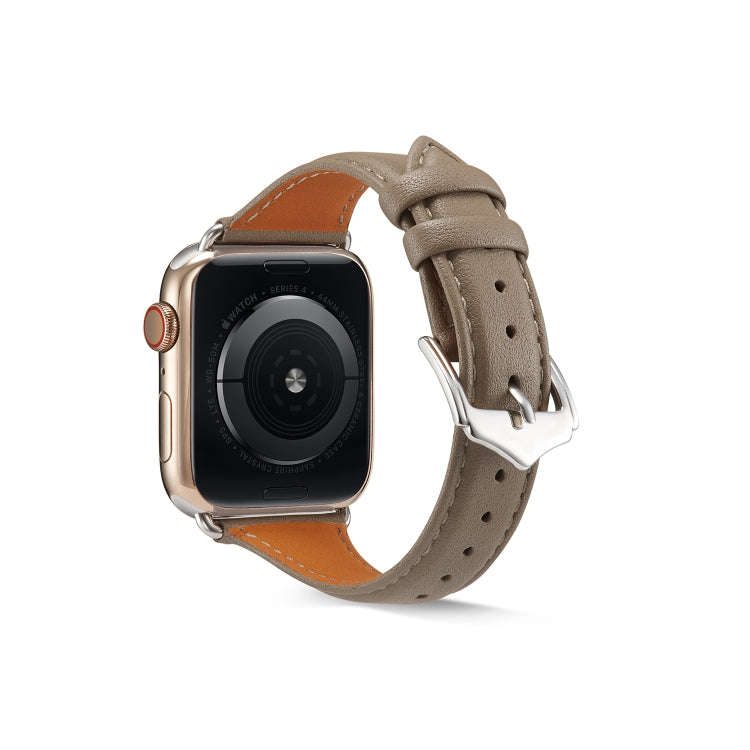 For Apple Watch 3 / 2 / 1 Generations 38mm Universal Thin Leather Strap(Darkgray)