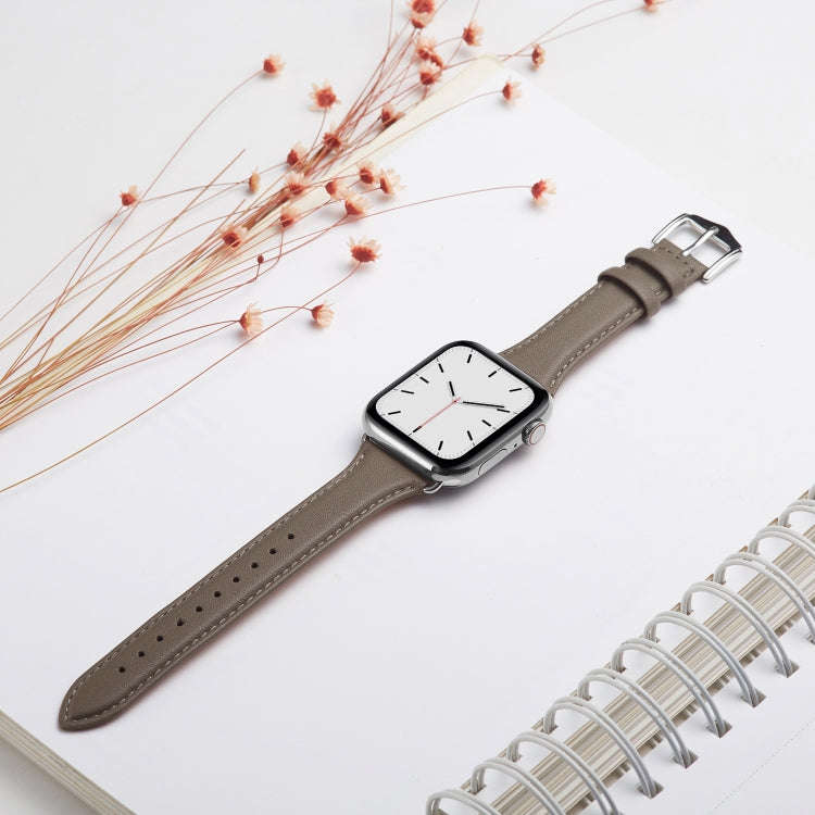 For Apple Watch 3 / 2 / 1 Generations 38mm Universal Thin Leather Strap(Darkgray)