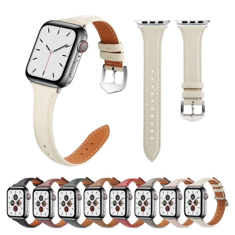 For Apple Watch 3 / 2 / 1 Generations 38mm Universal Thin Leather Strap(Brown)