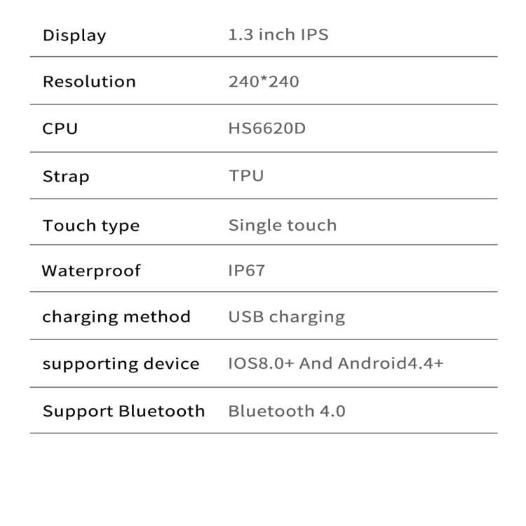 B57S 1.3inch IPS Color Screen Smart Watch IP67 Waterproof,Support Call Reminder /Heart Rate Monit...