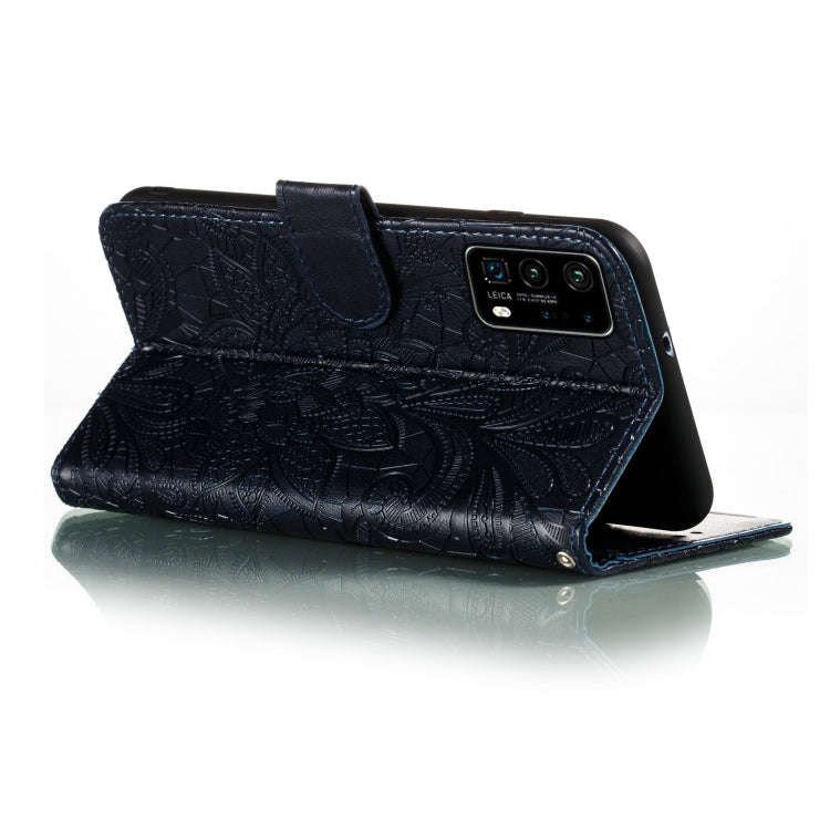 For Huawei P40 Lace Flower Embossing Pattern Horizontal Flip Leather Case with Holder & Card Slot...