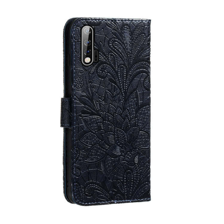 For Huawei Nova 6 Lace Flower Embossing Pattern Horizontal Flip Leather Case with Holder & Card S...