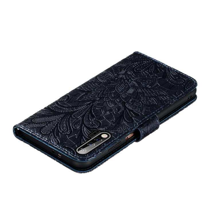 For Huawei Nova 6 Lace Flower Embossing Pattern Horizontal Flip Leather Case with Holder & Card S...