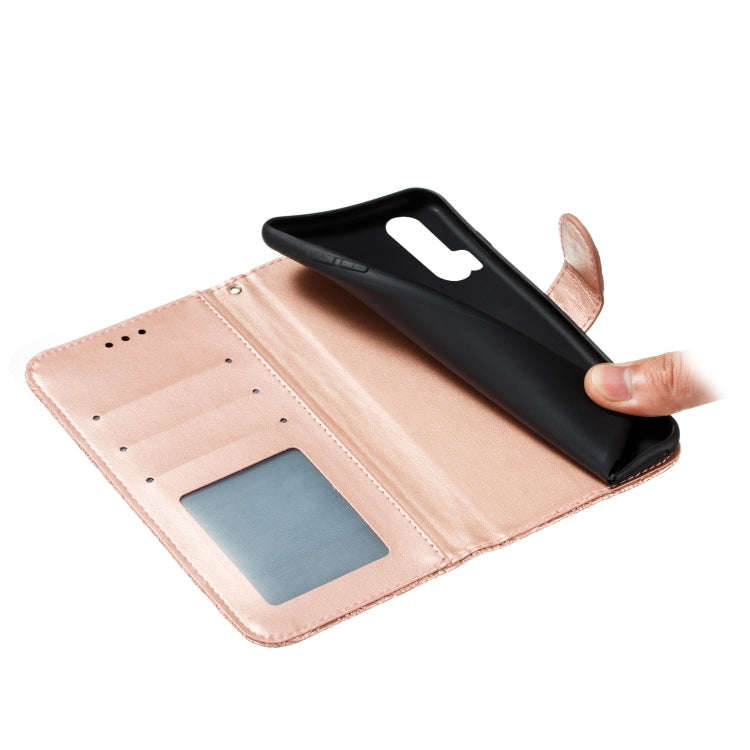 For Huawei Nova 6 Lace Flower Embossing Pattern Horizontal Flip Leather Case with Holder & Card S...