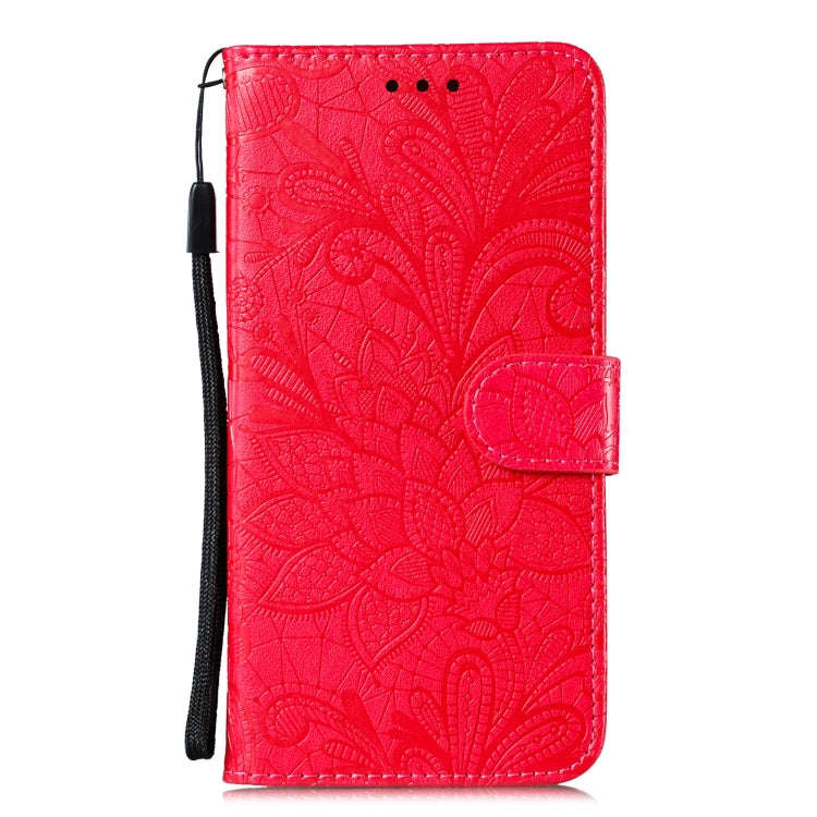 For LG K50S Lace Flower Embossing Pattern Horizontal Flip Leather Case with Holder & Card Slots &...
