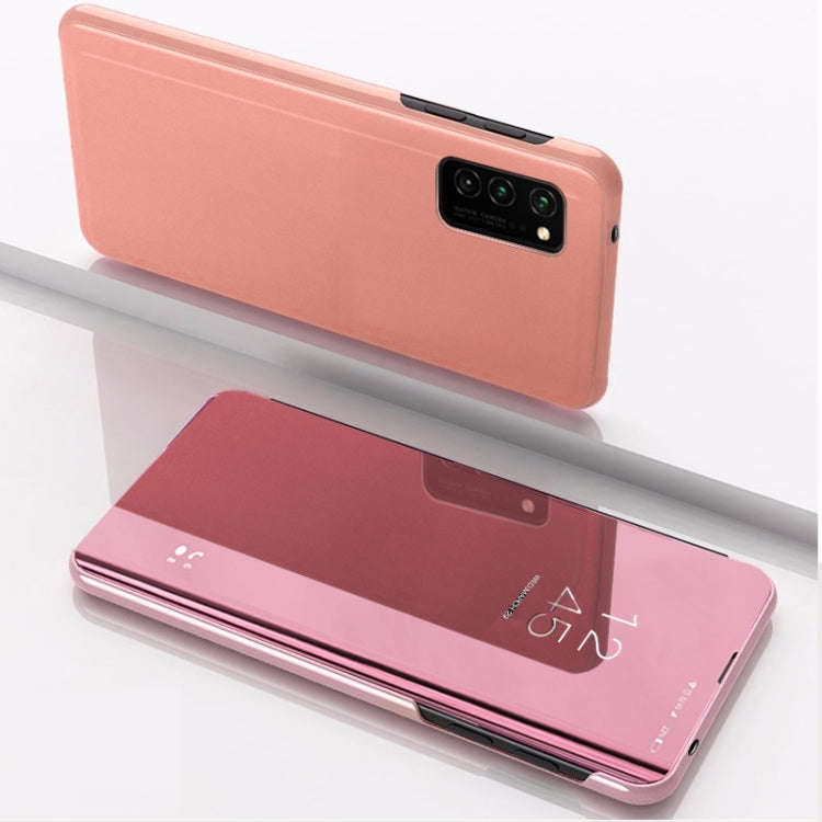For Huawei V30/V30 Pro Plated Mirror Horizontal Flip Leather Case with Holder(Rors Gold)