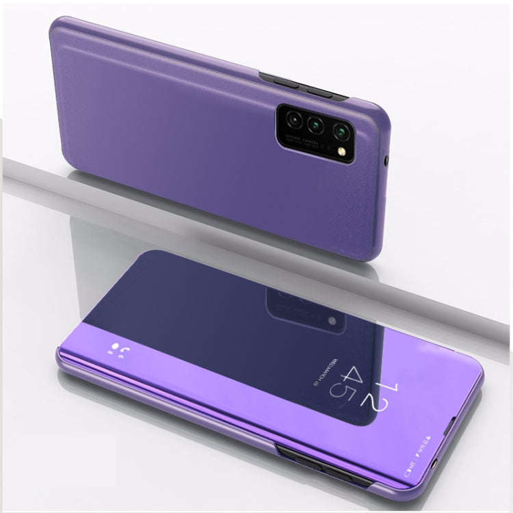 For Huawei V30/V30 Pro Plated Mirror Horizontal Flip Leather Case with Holder(Purple Blue)
