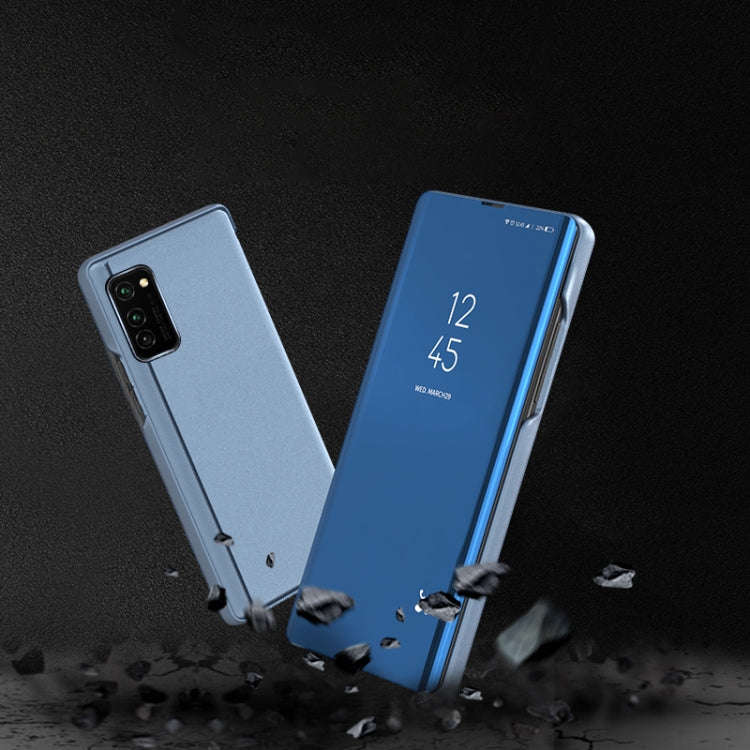 For Huawei V30/V30 Pro Plated Mirror Horizontal Flip Leather Case with Holder(Purple Blue)