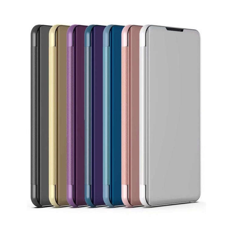 For Huawei V30/V30 Pro Plated Mirror Horizontal Flip Leather Case with Holder(Purple Blue)