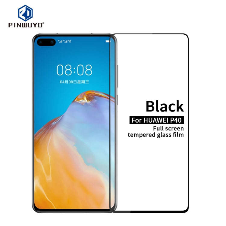 For Huawei P40 PINWUYO 9H 2.5D Full Screen Tempered Glass Film(Black)