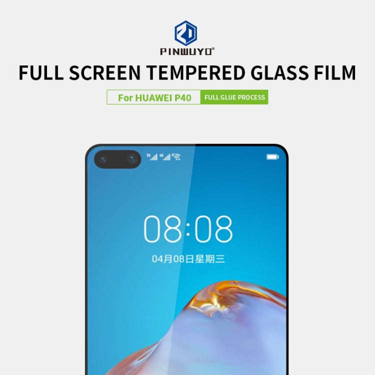 For Huawei P40 PINWUYO 9H 2.5D Full Screen Tempered Glass Film(Black)