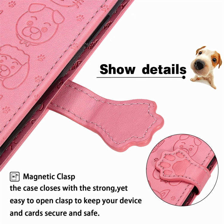 For Huawei P40 Cute Cat and Dog Embossed Horizontal Flip Leather Case with Bracket / Card Slot / ...