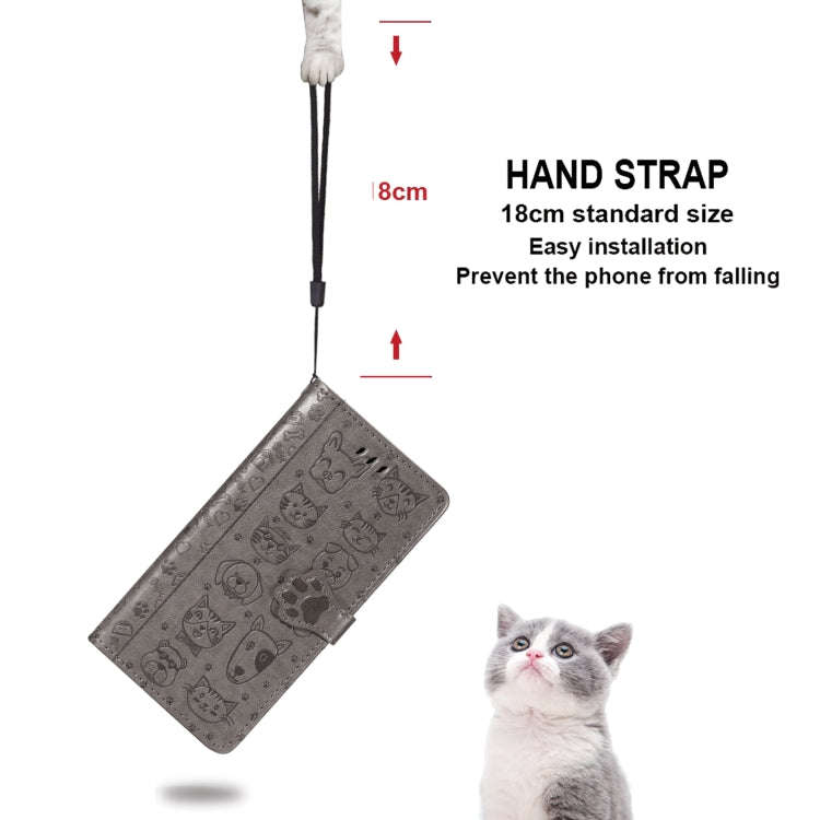 For Huawei P40 Cute Cat and Dog Embossed Horizontal Flip Leather Case with Bracket / Card Slot / ...
