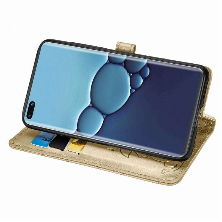 For Huawei P40 Cute Cat and Dog Embossed Horizontal Flip Leather Case with Bracket / Card Slot / ...