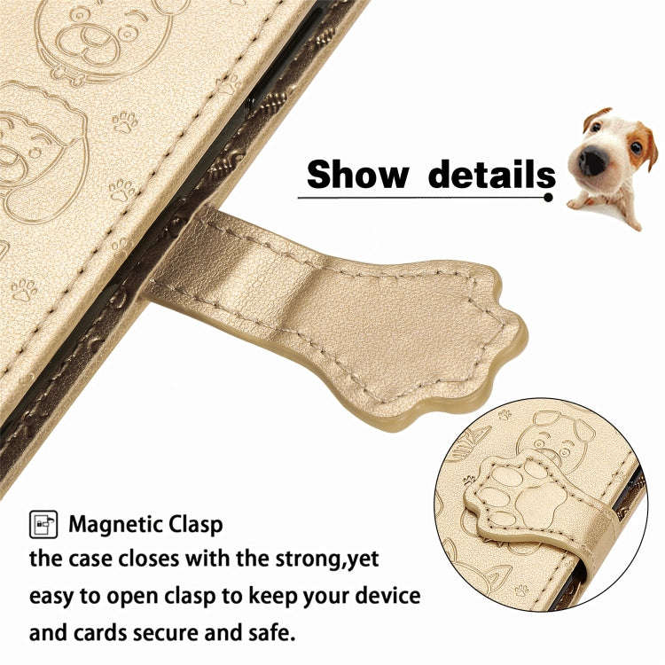 For Huawei P40 Cute Cat and Dog Embossed Horizontal Flip Leather Case with Bracket / Card Slot / ...