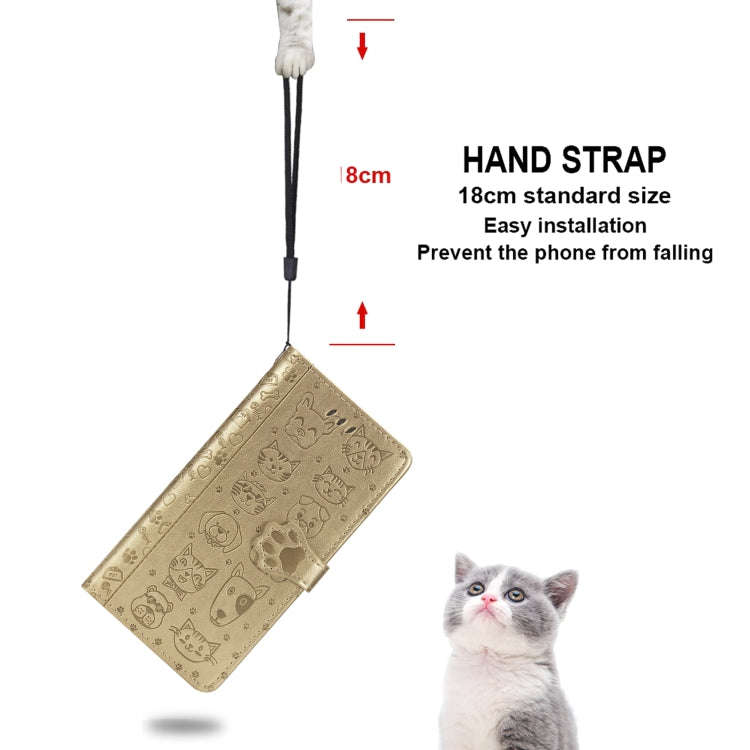 For Huawei P40 Cute Cat and Dog Embossed Horizontal Flip Leather Case with Bracket / Card Slot / ...