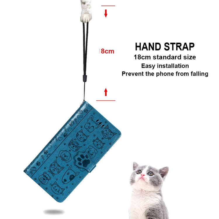 For Huawei P40 Pro Cute Cat and Dog Embossed Horizontal Flip Leather Case with Bracket / Card Slo...