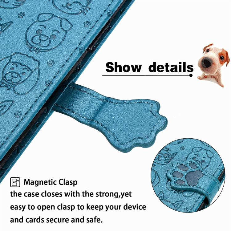 For Huawei P40 Pro Cute Cat and Dog Embossed Horizontal Flip Leather Case with Bracket / Card Slo...