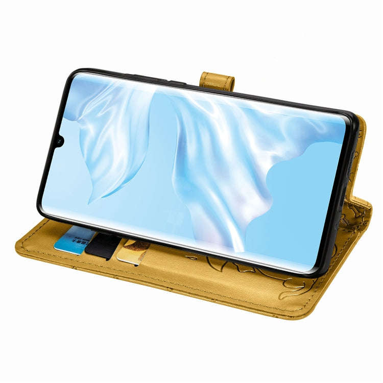 For Huawei P30 Pro Cute Cat and Dog Embossed Horizontal Flip Leather Case with Bracket / Card Slo...