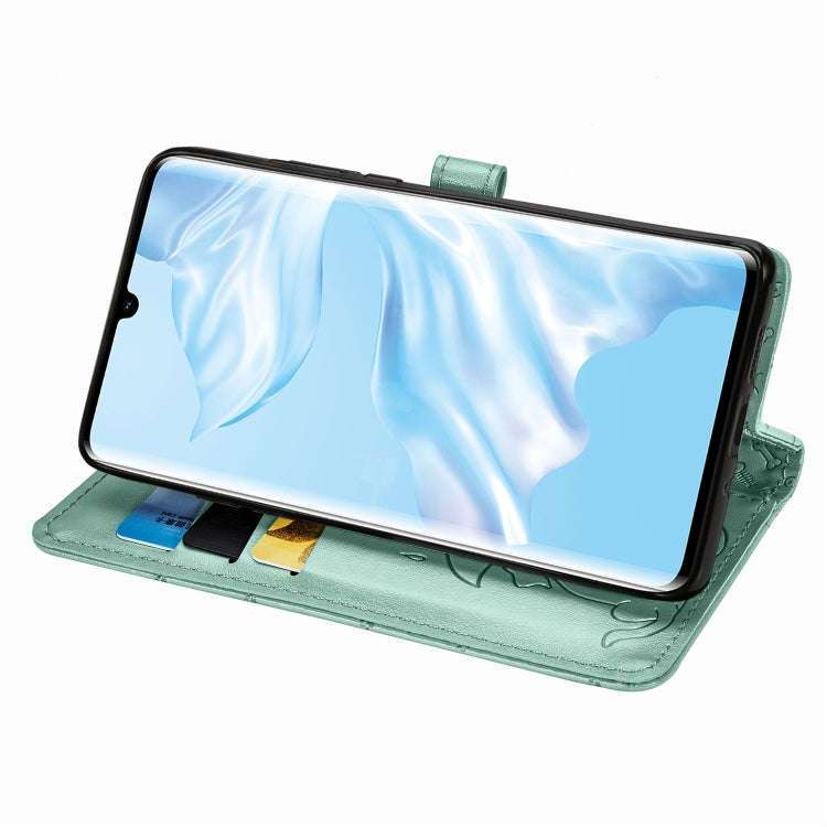 For Huawei P30 Pro Cute Cat and Dog Embossed Horizontal Flip Leather Case with Bracket / Card Slo...