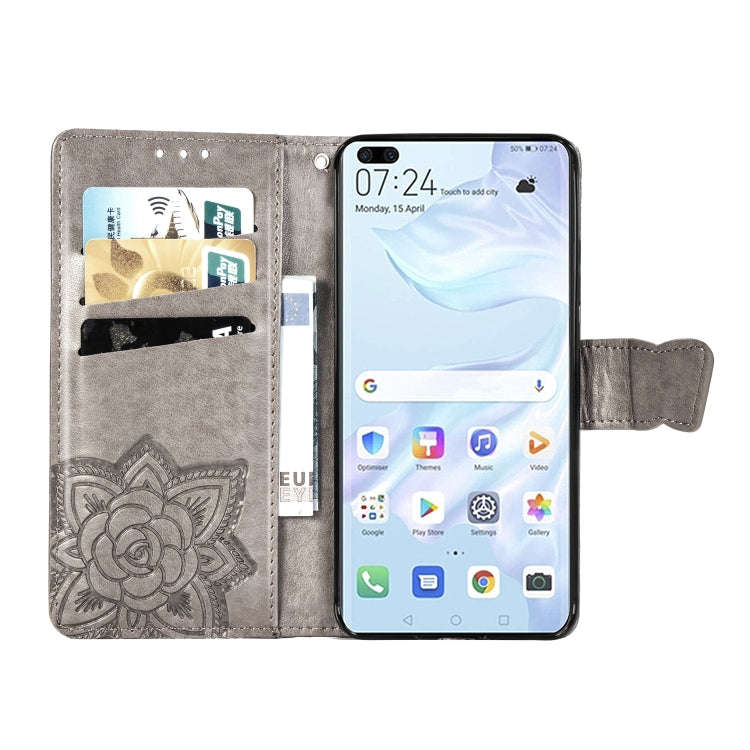 For Huawei P40 Butterfly Love Flower Embossed Horizontal Flip Leather Case with Bracket / Card Sl...