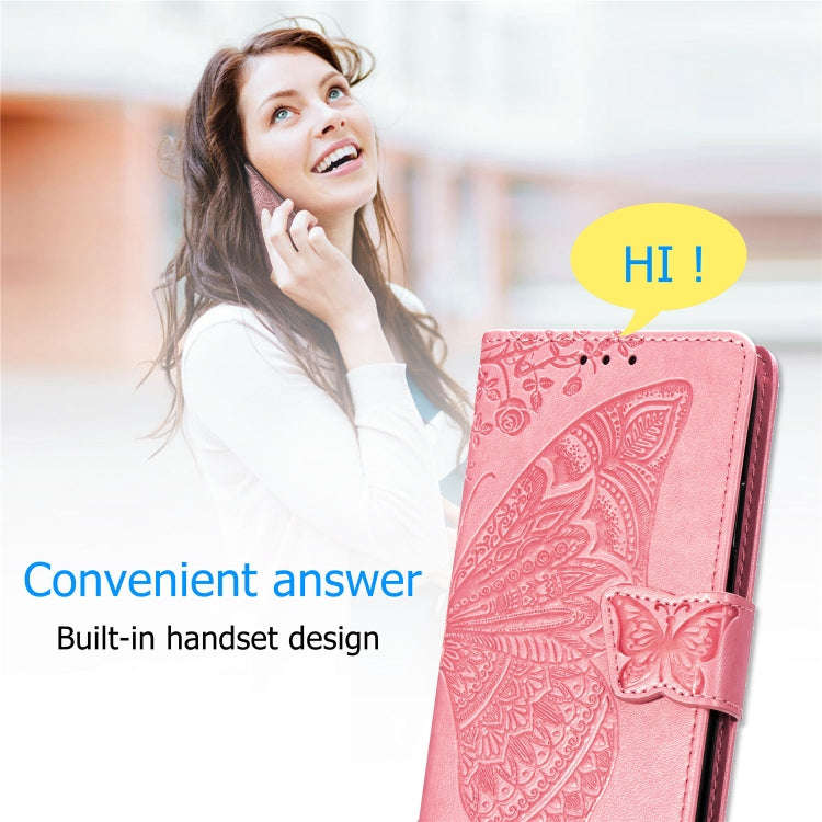 For Huawei P40 Butterfly Love Flower Embossed Horizontal Flip Leather Case with Bracket / Card Sl...