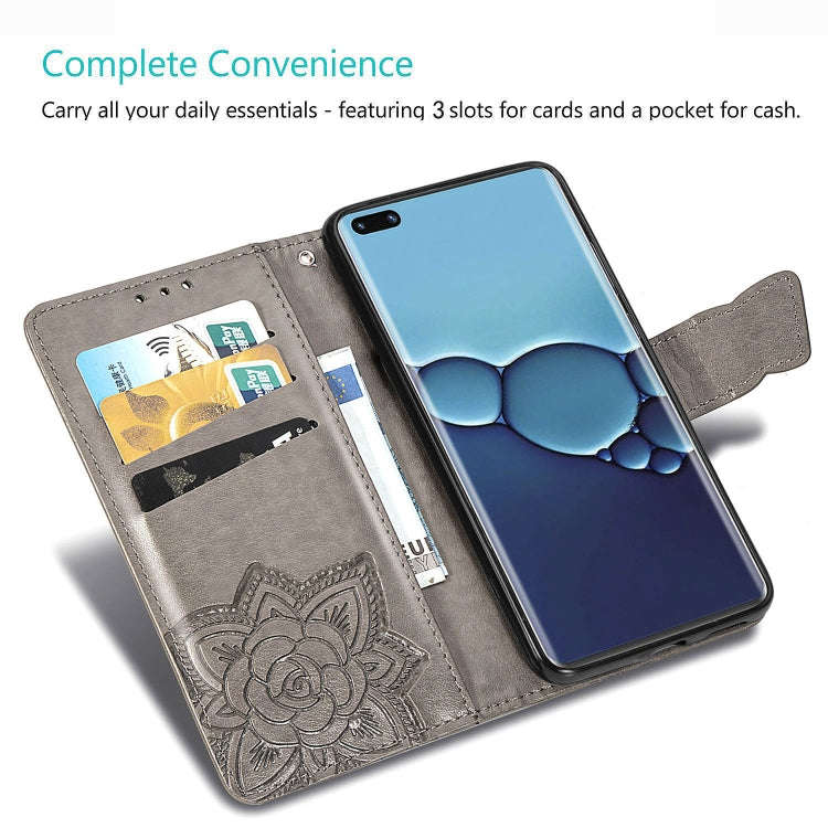 For Huawei P40 Pro Butterfly Love Flower Embossed Horizontal Flip Leather Case with Bracket / Car...