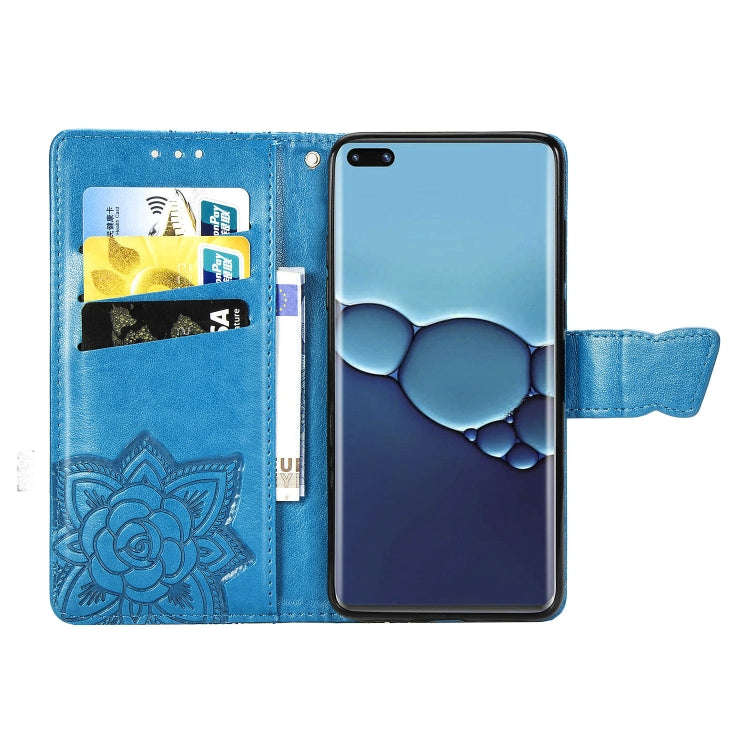 For Huawei P40 Pro Butterfly Love Flower Embossed Horizontal Flip Leather Case with Bracket / Car...