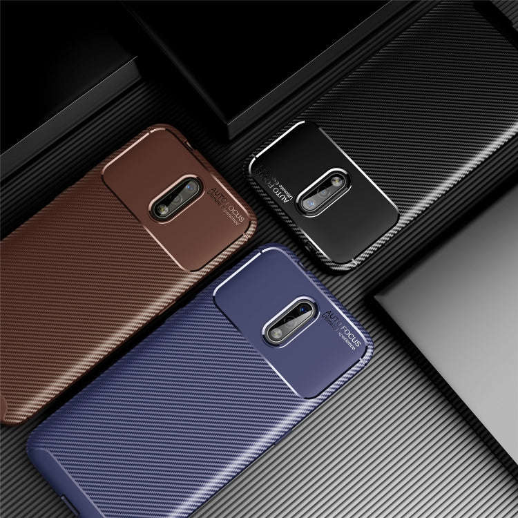 For NOKIA 2.3  Carbon Fiber Texture Shockproof TPU Case(Brown)