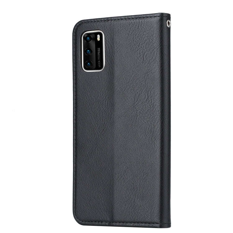 For Huawei P40 Knead Skin Texture Horizontal Flip Leather Case , with Photo Frame & Holder & Card...