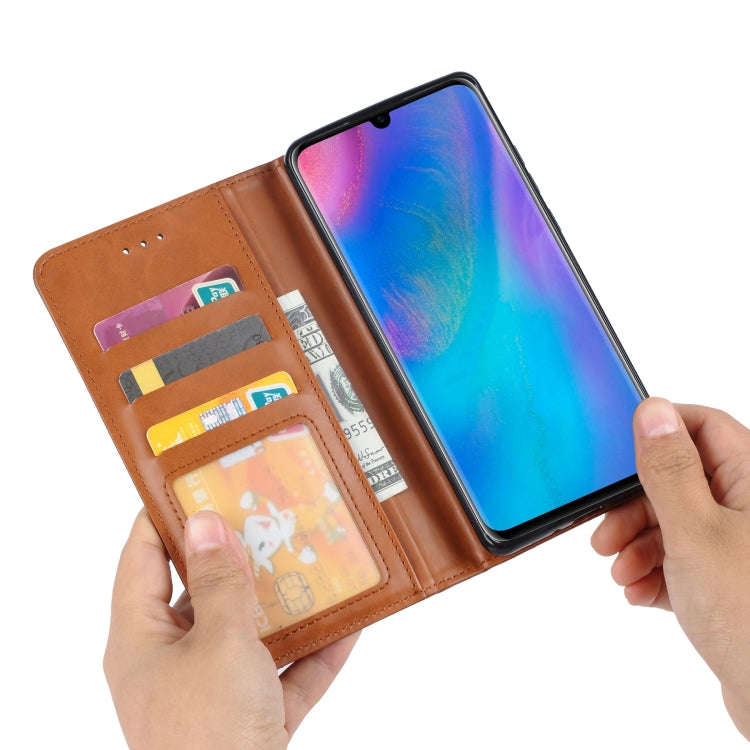 For Huawei P40 Knead Skin Texture Horizontal Flip Leather Case , with Photo Frame & Holder & Card...