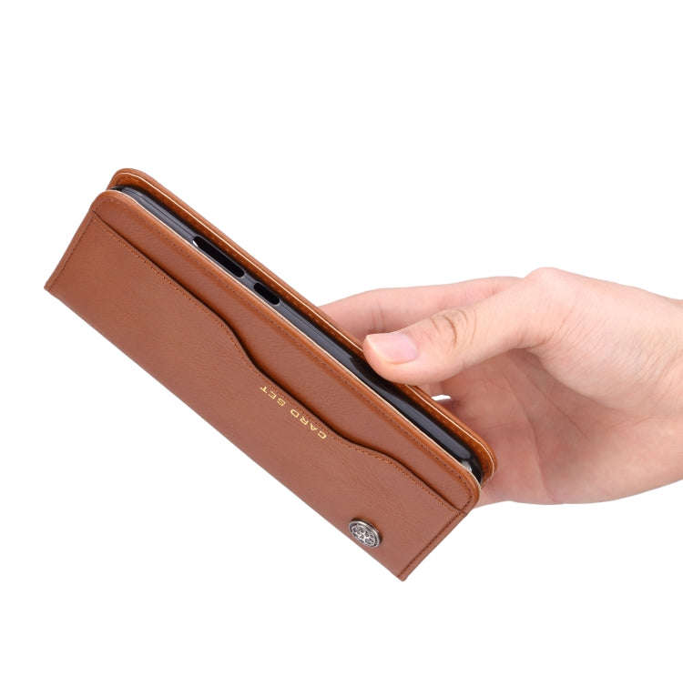 For Huawei P40 Knead Skin Texture Horizontal Flip Leather Case , with Photo Frame & Holder & Card...