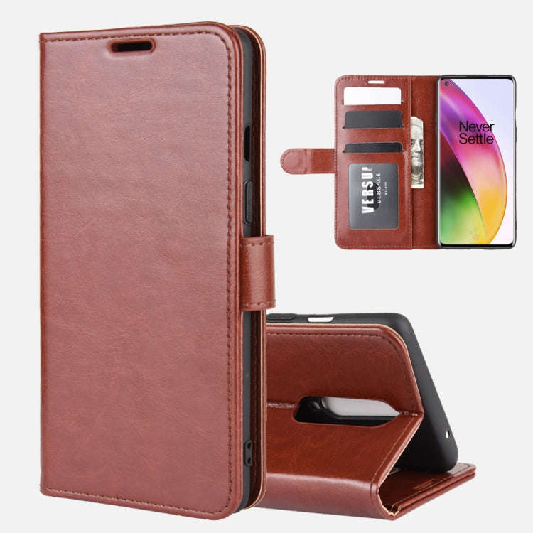For OnePlus 8 R64 Texture Single Horizontal Flip Protective Case with Holder & Card Slots & Walle...
