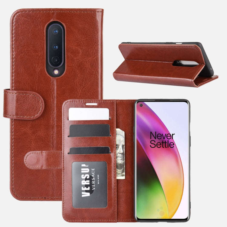 For OnePlus 8 R64 Texture Single Horizontal Flip Protective Case with Holder & Card Slots & Walle...