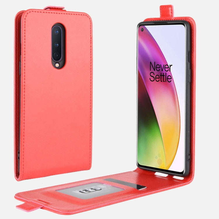 For OnePlus 8 R64 Texture Single Vertical Flip Leather Protective Case with Card Slots & Photo Fr...