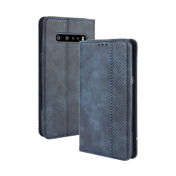 For LG V60 ThinQ 5G Magnetic Buckle Retro Crazy Horse Texture Horizontal Flip Leather Case  , wit...