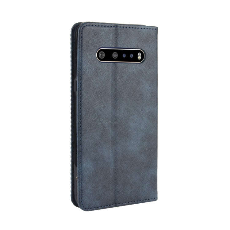 For LG V60 ThinQ 5G Magnetic Buckle Retro Crazy Horse Texture Horizontal Flip Leather Case  , wit...