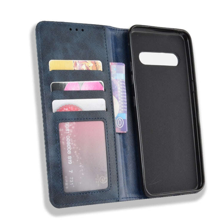 For LG V60 ThinQ 5G Magnetic Buckle Retro Crazy Horse Texture Horizontal Flip Leather Case  , wit...