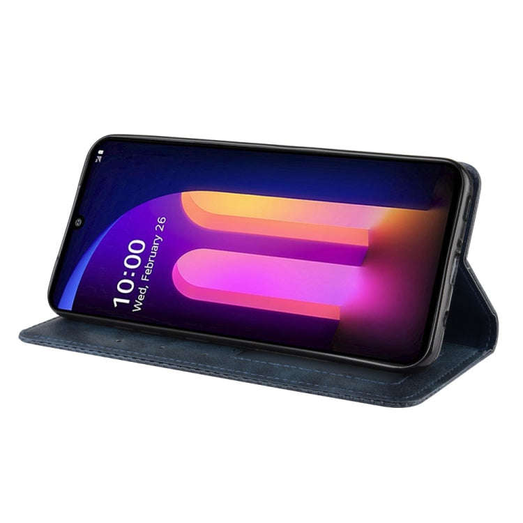 For LG V60 ThinQ 5G Magnetic Buckle Retro Crazy Horse Texture Horizontal Flip Leather Case  , wit...