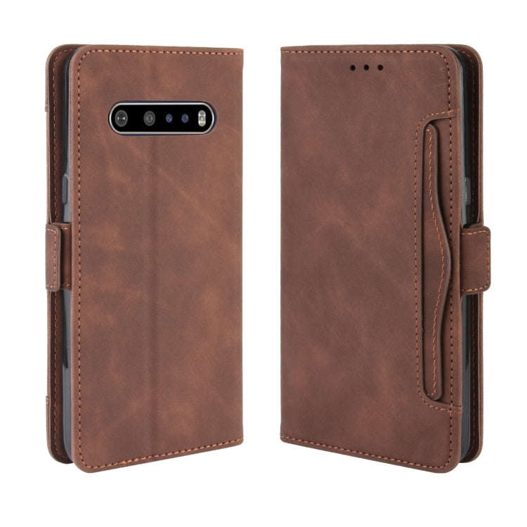 For LG V60 ThinQ 5G Wallet Style Skin Feel Calf Pattern Leather Case with Separate Card Slot(B...