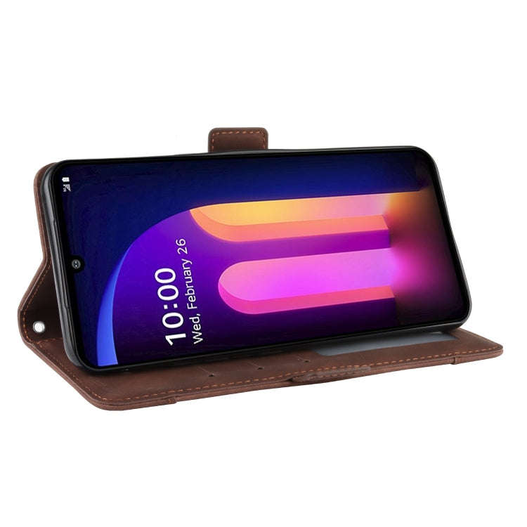 For LG V60 ThinQ 5G Wallet Style Skin Feel Calf Pattern Leather Case with Separate Card Slot(B...