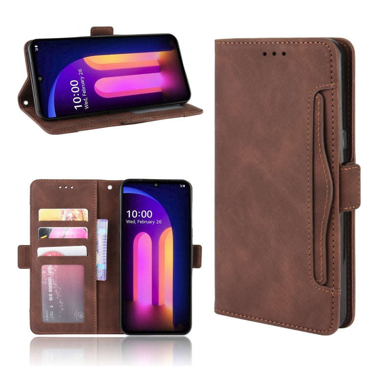 For LG V60 ThinQ 5G Wallet Style Skin Feel Calf Pattern Leather Case with Separate Card Slot(B...