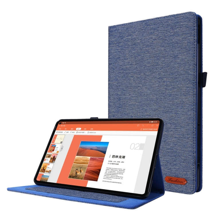For Huawei Matepad Pro 10.8 Fabric + TPU Flat Protective case With Name Card Clip(dark blue)