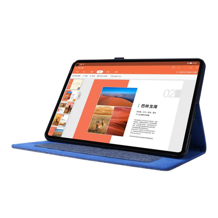 For Huawei Matepad Pro 10.8 Fabric + TPU Flat Protective case With Name Card Clip(dark blue)