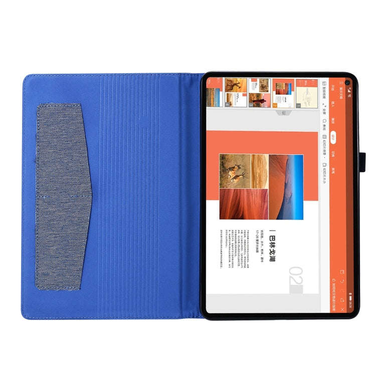 For Huawei Matepad Pro 10.8 Fabric + TPU Flat Protective case With Name Card Clip(dark blue)