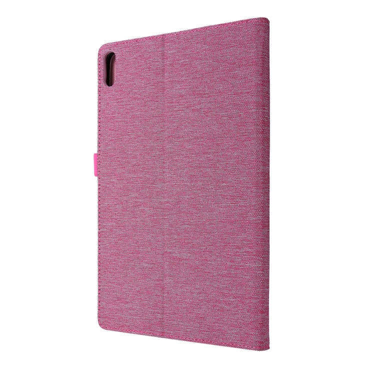 For Huawei Matepad Pro 10.8 Fabric + TPU Flat Protective case With Name Card Clip(Rose Red)