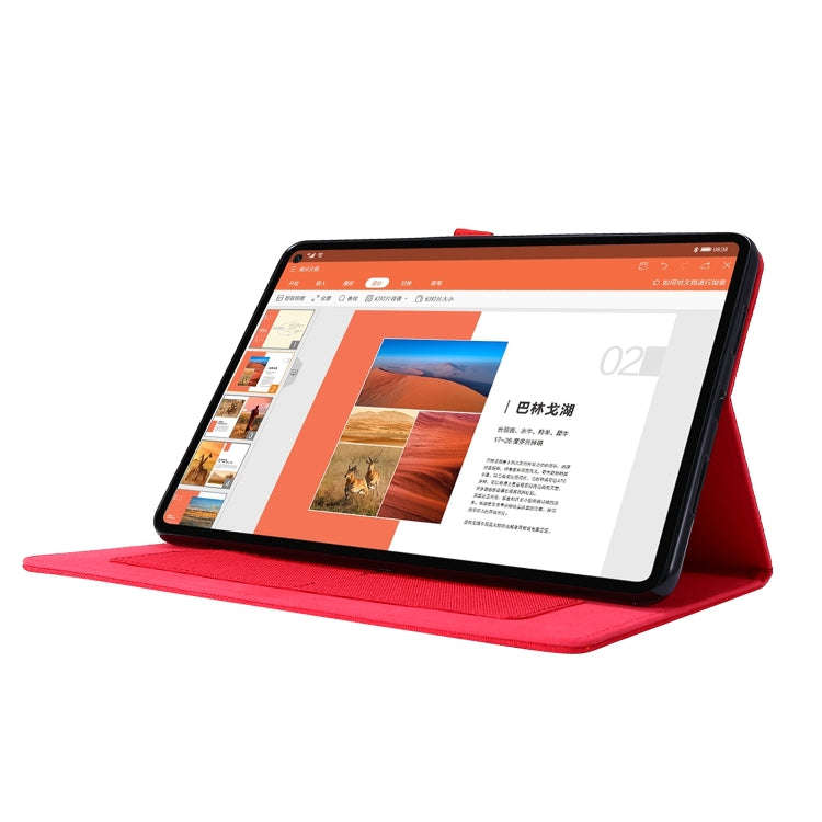 For Huawei Matepad Pro 10.8 Fabric + TPU Flat Protective case With Name Card Clip(Red)