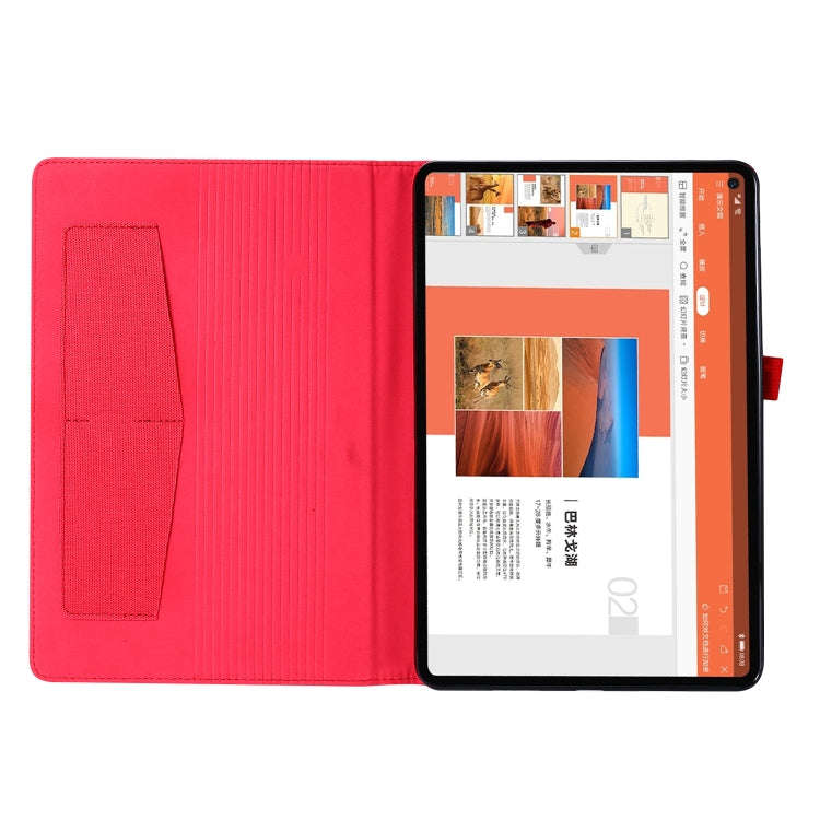 For Huawei Matepad Pro 10.8 Fabric + TPU Flat Protective case With Name Card Clip(Red)